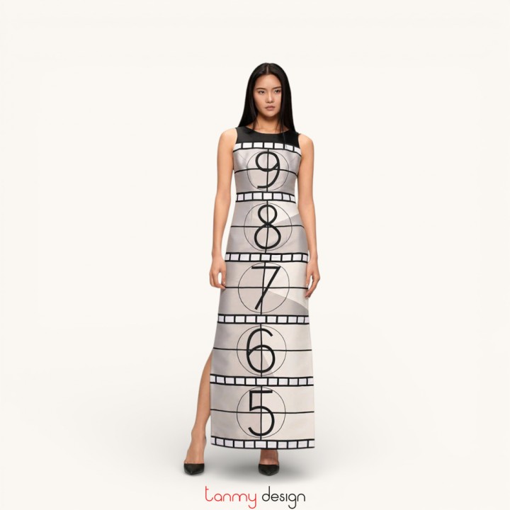 Hand-painted long dress -  CI28